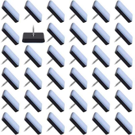 Set mit 50 Möbelgleitern, 25 x 25 mm, Teflon-Gleitschienen mit Nägeln, Stuhlgleiter zum Annageln