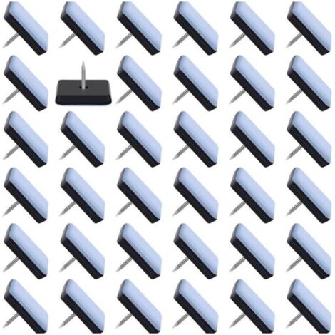 Set mit 50 Möbelgleitern, 25 x 25 mm, Teflon-Gleitschienen mit Nägeln, Stuhlgleiter zum Annageln