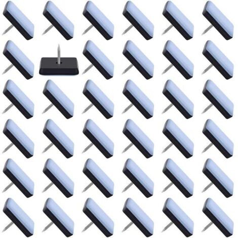 Set mit 50 Teflon-Möbelgleitern, Möbelgleiter mit Nägeln, 25x25mm Nagel-Stuhlgleiter