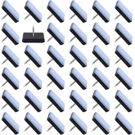Set mit 50 Teflon-Möbelgleitern, Möbelgleiter mit Nägeln, 25x25mm Nagel-Stuhlgleiter