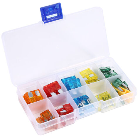 Set mit 50 verschiedenen Flachsicherungen – 5 A, 10 A, 15 A, 20 A, 30 A für Autos