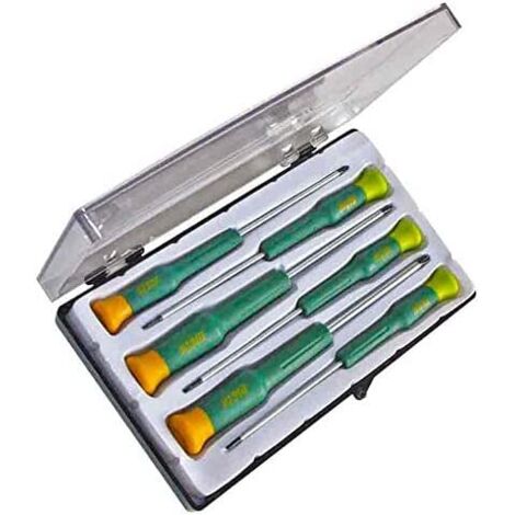 Set mit 6 3ph 3 flachen DMV MOTA-Präzisionsschraubendrehern