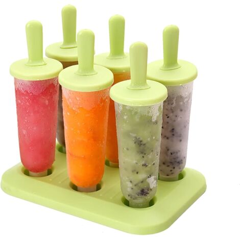 Set mit 6 BPA-freien, wiederverwendbaren Eisformen aus lebensmittelechtem Silikon für Kinder und Erwachsene
