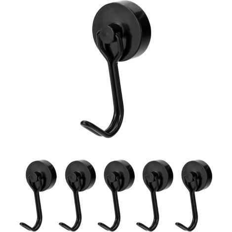 Set mit 6 drehbaren Neodym-Magnethaken – Halter für Küche, Büro und Badezimmer, starker Halt, 360° drehbar & vielseitig