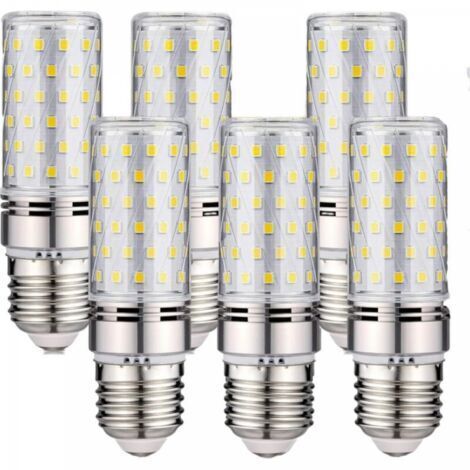 Set mit 6 E27 LED-Lampen - 16 W Kaltweiß 6000 K 1600 lm (entspricht einer 150 W Halogenlampe) AC 200-240 V, nicht dimmbar, großer E27 LED-Schraubsockel, 360° Abstrahlwinkel