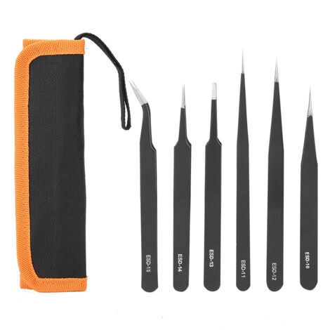 Set mit 6 Edelstahlzangen (1,5 mm) für Nagelpflege und Uhrenreparatur