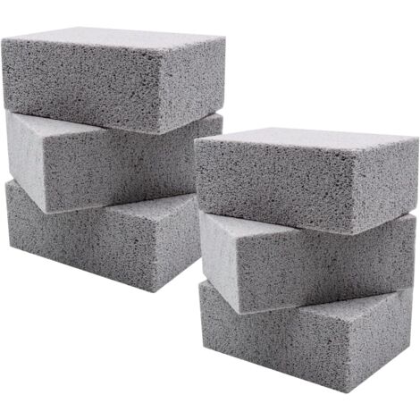 Set mit 6 Grill-Reinigungssteinen, wiederverwendbaren Reinigungssteinblöcken, Grillstein-Reiniger-Bimsstein zum Reinigen von Grillrosten/Grillplatten/Ofenfliesen