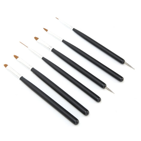 Set mit 6 Künstlerpinseln für Öl-, Aquarell- und Gouachemalerei mit Holzgriffen