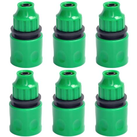 Set mit 6 Kunststoff-Bewässerungsschlauchverbindern – Gartenschlauchadapter – Zubehör für 8/12 mm Mikro-Schläuche – Gartenbewässerungssystem (grün)