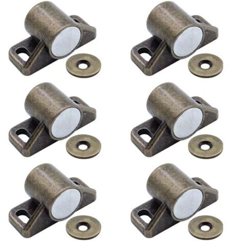 Set mit 6 magnetischen Türverschlüssen, Magnetverschluss (rund, bronze)