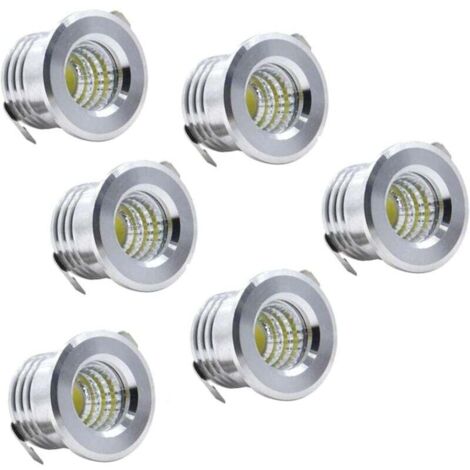 Set mit 6 Mini-LED-Einbaustrahlern für die Decke, Schwarz, 3 W, Kaltweiß