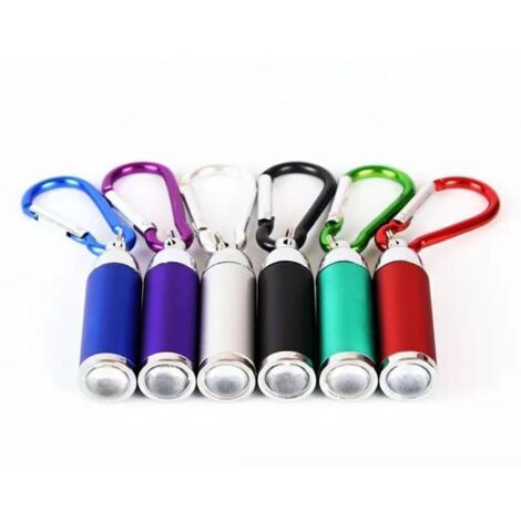Set mit 6 Mini-Schlüsselanhänger-Taschenlampen aus Aluminium, 6 Farben, kleine tragbare LED-Lampe für Schule, Outdoor-Aktivitäten, Jagd, Wandern, Notfälle