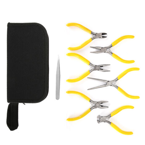 Set mit 6 professionellen Schmuckzangen, inklusive langer Spitzzange für DIY-Projekte