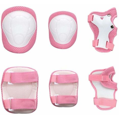 Set mit 6 Protektoren, Kinderprotektoren, Protektoren, Einlagen, Schutzausrüstung, Knieschützer, Knieschützer, rosa