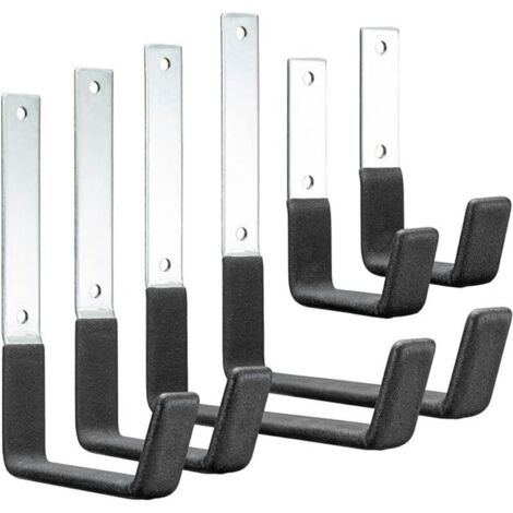 Set mit 6 robusten Metallhaken, Wandhaken für die Garage, Leiterhaken, Haken