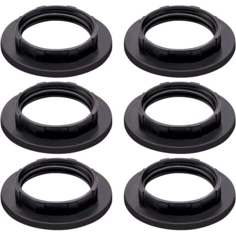 Set mit 6 schwarzen E14-Lampenschirmklemmen aus Kunststoff