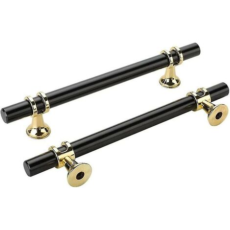 Set mit 6 schwarzen Küchenschrankgriffen – mattschwarze Möbelgriffe aus Zinklegierung, Mittenabstand 160 mm