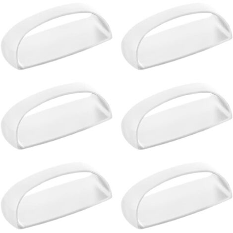 Set mit 6 selbstklebenden Schrankgriffen zum sofortigen Anbringen an Schubladen und Schiebetüren, kein Bohren erforderlich, für Fenster und Schränke (weiß)