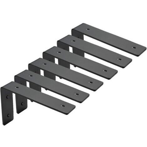 Set mit 6 Stahlwandhalterungen, 5 mm dick – Robuste Tragkraft bis 50 kg – Einfache Montage – Für industrielle Regalsysteme