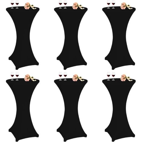 Set mit 6 Stretch-Cocktailtischdecken mit quadratischen Ecken, Spandex, 60 x