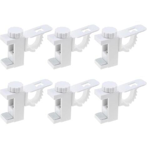Set mit 6 verstellbaren Gardinenstangen mit Querstange, Handtuchhaken, Gardinenstangenhalter ohne drehbare Bohrung, geeignet für Gardinen oder Kleiderschränke