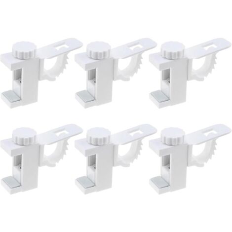Set mit 6 verstellbaren Gardinenstangen mit Querstange, Handtuchhaken und drehbarer, bohrfreier Gardinenstangenhalterung, geeignet für Gardinen oder Kleiderschränke
