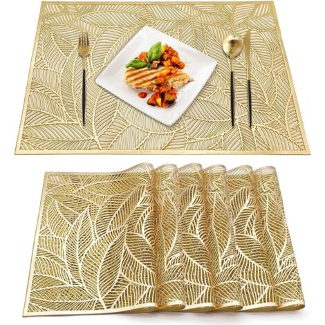 Set mit 6 waschbaren PVC-Tischsets, strapazierfähig und fleckenabweisend