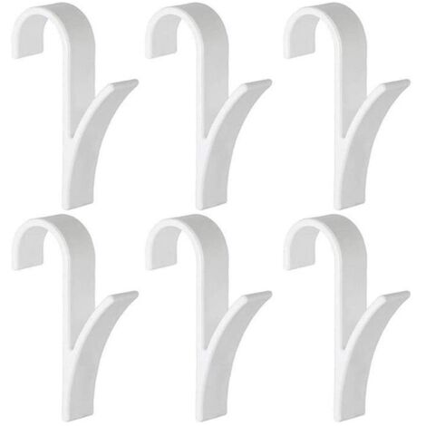 Set mit 6 weißen Clip-Aufhängern für Heizkörper oder Handtuchhalter, Küche/Badezimmer, 1 Set