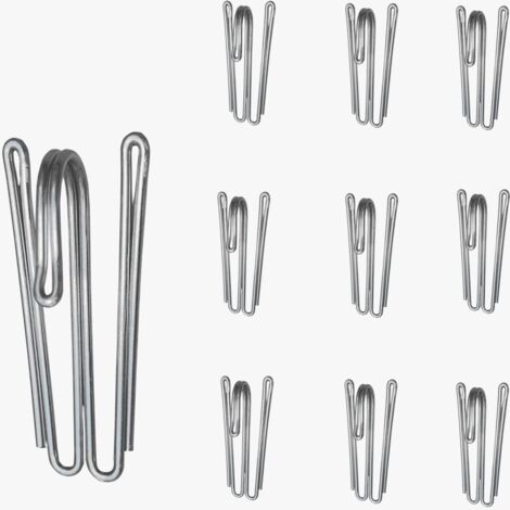 Set mit 60 Edelstahl-Gardinenhaken Faltbar, W-förmig Mit Befestigungshaken Rostfrei Für Gardinenstangen und transparente Gardinen