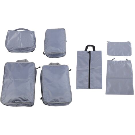 Set mit 7 komprimierbaren Aufbewahrungswürfeln aus Polypropylen-Polyester, leicht und einfach zu verstauen, für Koffer oder Reisen (grau).