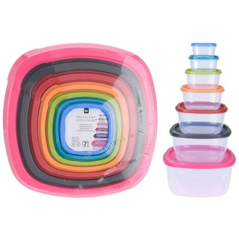 Set mit 7 Lunchboxen aus Kunststoff 911000160 Excellent Houseware