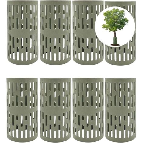 Set mit 8 Baumstammschutzhüllen aus Kunststoff inklusive 20 Kabelbindern, verstellbare Größe, strapazierfähiges Netzgewebe zum Schutz der Pflanzenrinde
