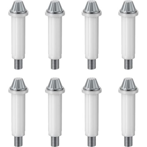 Set mit 8 biegsamen Bodenzapfen aus Kohlenstoffstahl für Schranktüren, 3/8" Außendurchmesser", zur Reparatur von Schranktürbeschlägen.