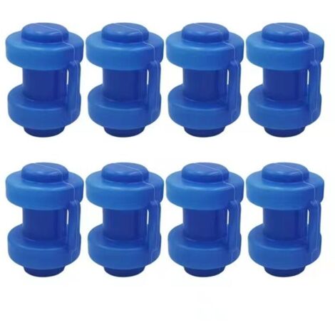 Set mit 8 (blauen) Trampolinstangen-Endkappen für Trampolinnetz-Heringe, 25 mm Durchmesser, besonders robuste, wetterfeste Endkappen, Ersatzteil für Sicherheitsnetze