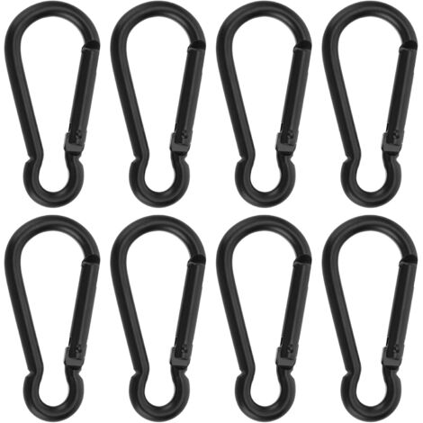 Set mit 8 federbelasteten Karabinerhaken aus Edelstahl, robuste Metallclips für Vogelfutterhäuschen, Hundeleinen, Geschirre, Wandern, Camping, Angeln und Reisen