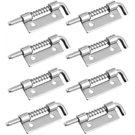 Set mit 8 Federriegeln aus Edelstahl 304, kompakter Riegel, rechts öffnend, Edelstahl 304 für Türen, Schränke oder Behälter