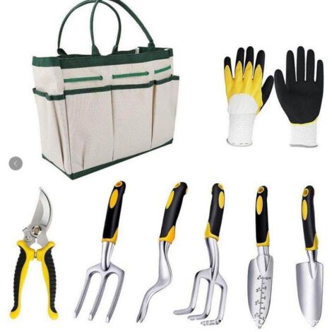 Set mit 8 Gartengeräten, robuste Sukkulenten-Grabegabel
