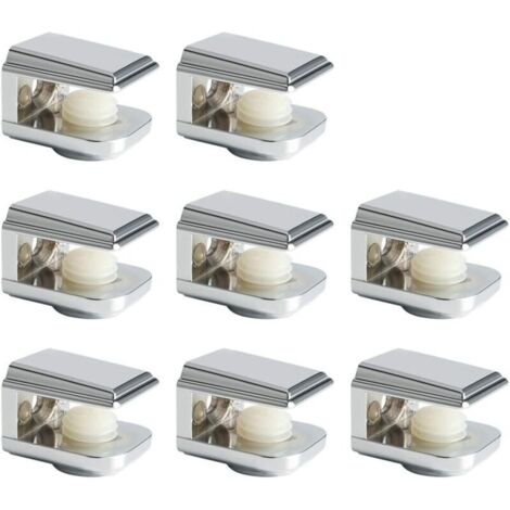 Set mit 8 Glasklemmen, verstellbare Glashalterung, polierte Oberfläche, geeignet für Glas mit einer Dicke von 5 bis 8 mm.