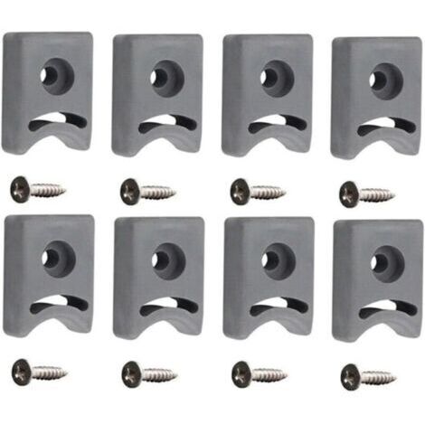 Set mit 8 Gleitpads aus Gummi für Schiebetüren, Duschtüren – 26 mm – Quadratische Positionierung für erhöhte Sicherheit