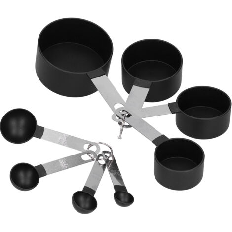 Set mit 8 Messlöffeln und -bechern aus Edelstahl zum Backen