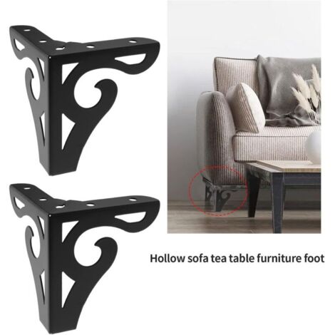 Set mit 8 modernen, hohlen Möbelfüßen inklusive Schrauben für Schränke, Sofas, Tische, TV-Möbel, Kleiderschränke und Büromöbel – Mattschwarz – 10 cm