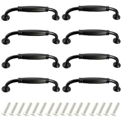 Set mit 8 Möbel Türgriffe 96mm aus Aluminiumlegierung Griff für Schrank Schublade Modern mit Schrauben