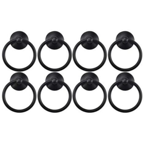 Set mit 8 Schrankgriffen, Retro-Griffe - Schwarz 4,45,4 cm, glänzende und langlebige Ausführung