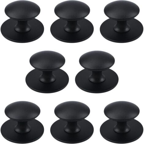 Set mit 8 selbstklebenden Edelstahl-Schrankknöpfen zum sofortigen Anbringen an Fenstern, Schränken und Schubladen, mattschwarz