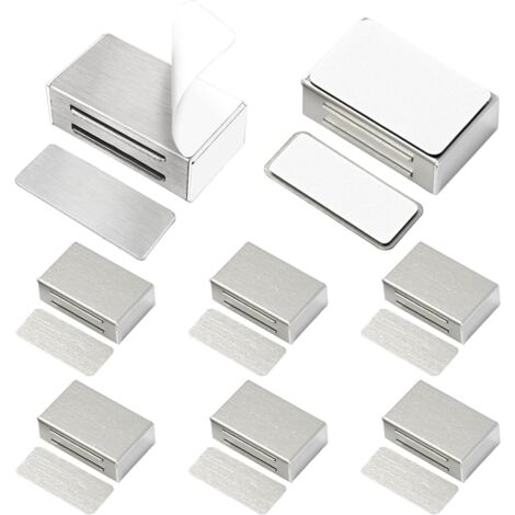 Set mit 8 selbstklebenden Magnetverschlüssen für Schranktüren, verbesserte magnetische Türschlaufe, keine Schrauben, kein Bohren erforderlich.