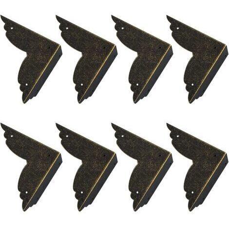 Set mit 8 Vintage-Eckenschützern aus Metall für Möbel und Tische (Bronze)
