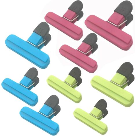 Set mit 9 großen Beutelclips – Lebensmittelbeutelclips in verschiedenen Größen, robuste Kunststoffgriffe mit Verriegelung