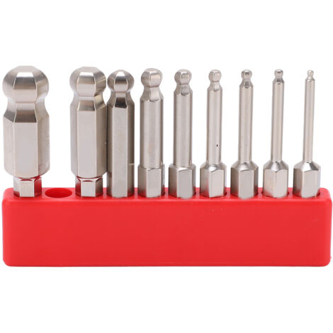 Set mit 9 korrosionsbeständigen Sechskant-Schraubendreherbits aus S2-Stahl mit magnetischem Kopf – 1/4-Zoll-Aufnahme, 50 mm Länge