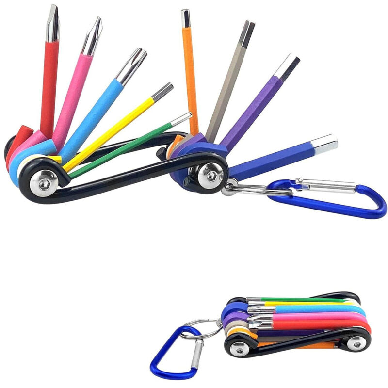 Image of Set mit 9 professionellen Klapp-Inbusschlüsseln – Klapp-Inbusschlüssel-Set – Für Heimwerkerprojekte