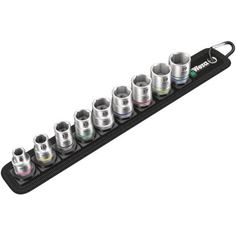 Set mit 9 Zyklop-Steckschlüsseleinsätz 3/8" WERA Belt B 4